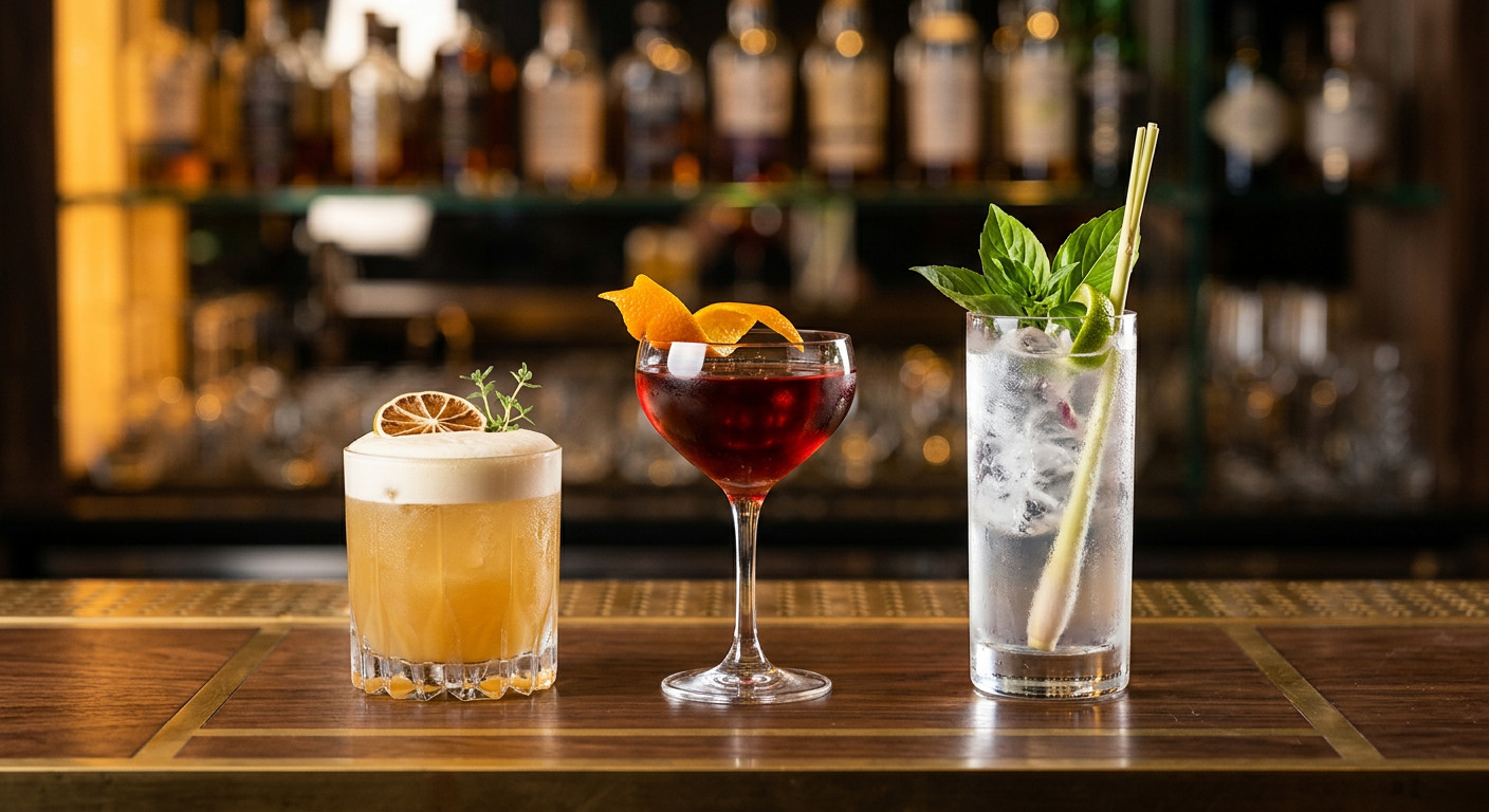 Signature cocktails at Bonsella Hotel bar