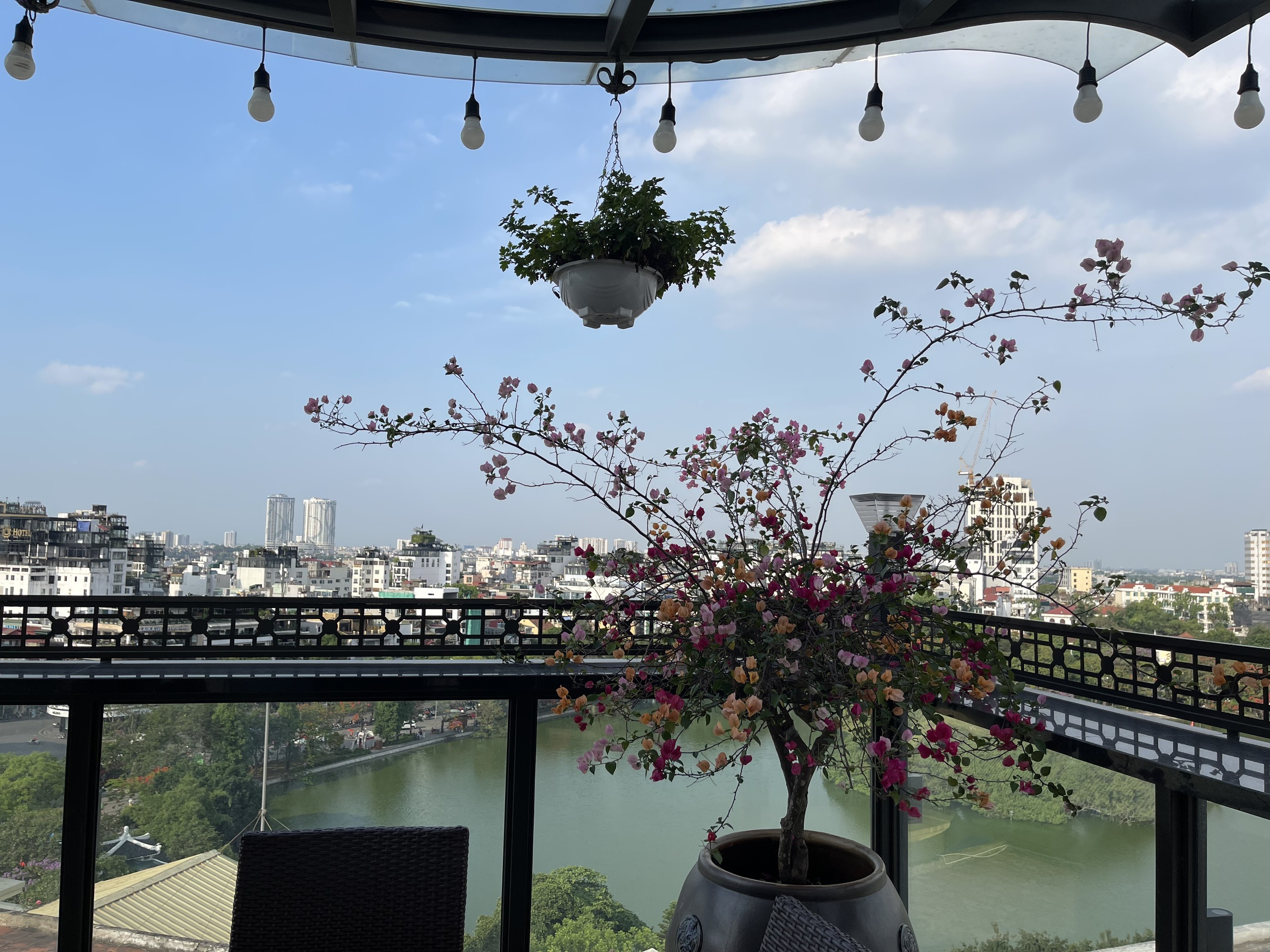 Rooftop terrace overlooking Hoan Kiem Lake, Hanoi